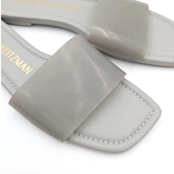Stuart Weitzman Summer Flat Sandals Slip-On Women's Gray Size US7.5B EU38 - Picture 10 of 12